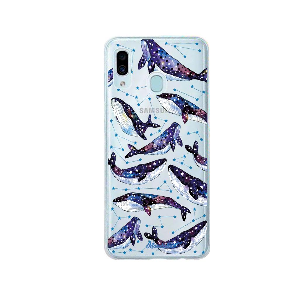 Case para Samsung A20 / A30 Funda Ballenas Espaciales  - Mandala Cases