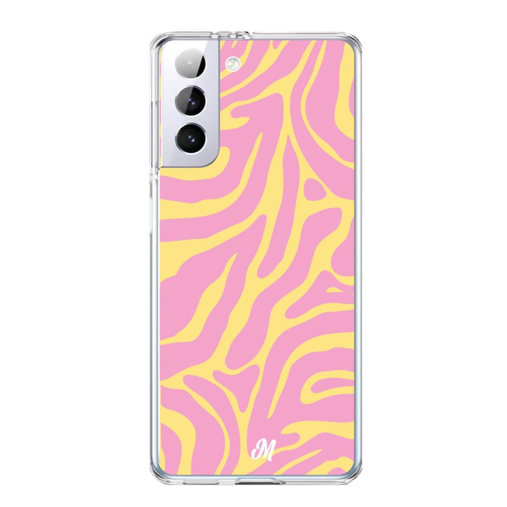 Funda Lineas rosa y amarillo Samsung