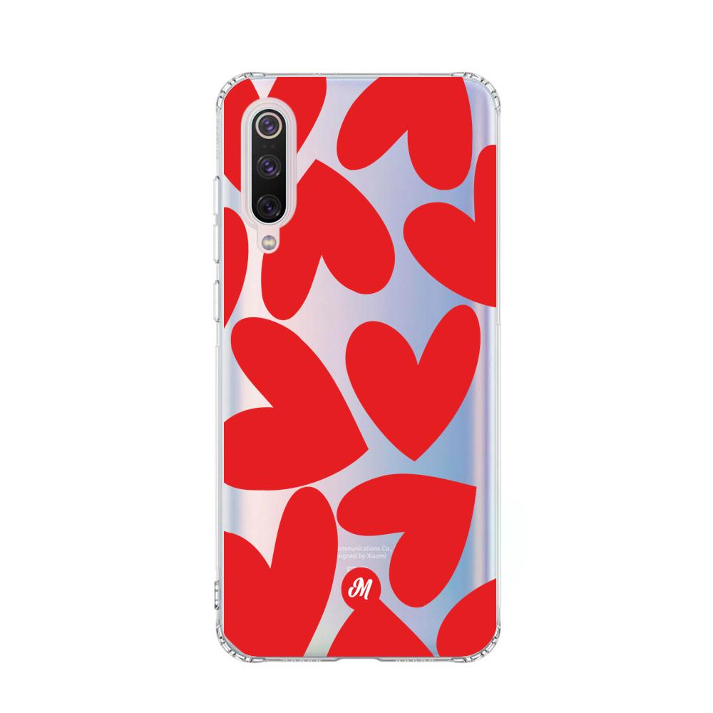 Cases para Xiaomi Mi 9 Red heart transparente - Mandala Cases