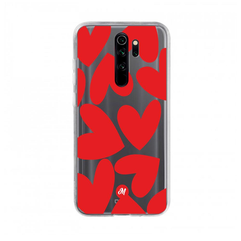 Cases para Xiaomi note 8 pro Red heart transparente - Mandala Cases