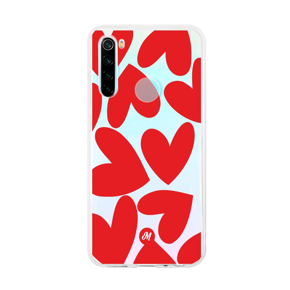 Cases para Xiaomi redmi note 8 Red heart transparente - Mandala Cases