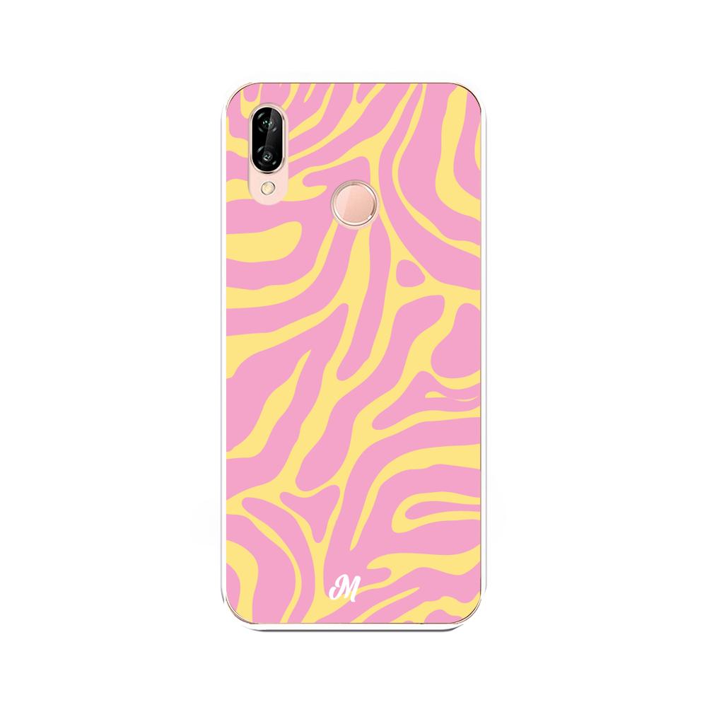 Case para Huawei P20 Lite Lineas rosa y amarillo - Mandala Cases