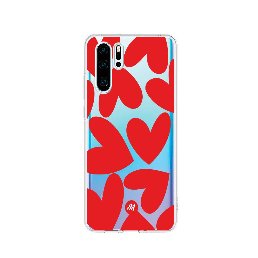 Cases para Huawei P30 pro Red heart transparente - Mandala Cases