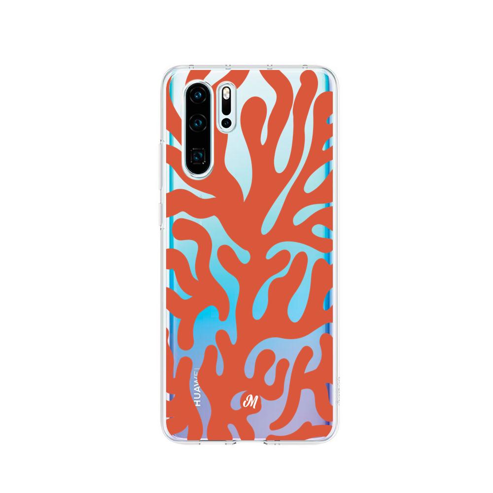 Cases para Huawei P30 pro Coral textura - Mandala Cases