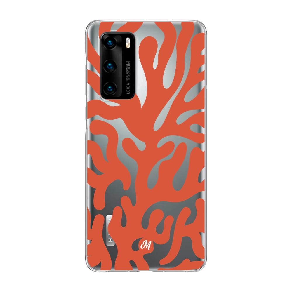 Cases para Huawei P40 Coral textura - Mandala Cases