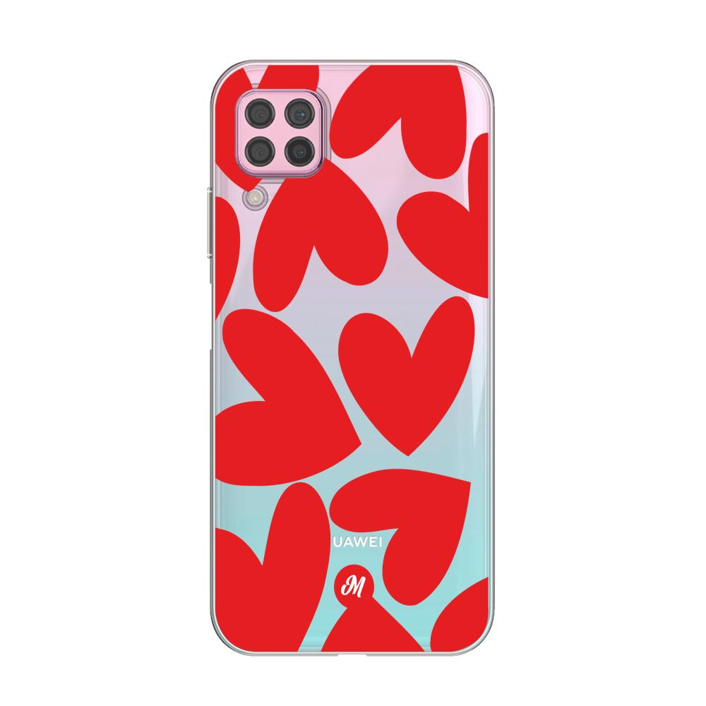 Cases para Huawei P40 lite Red heart transparente - Mandala Cases