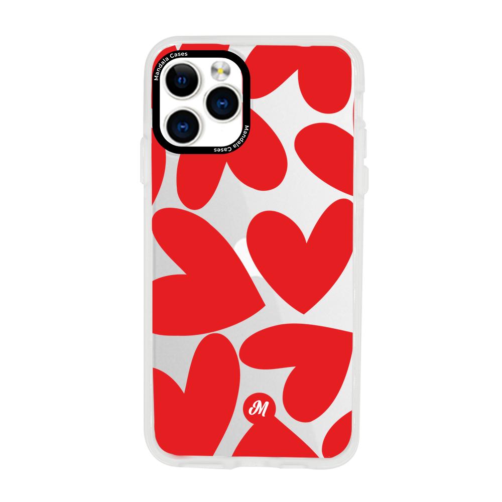 Cases para iphone 11 pro max Red heart transparente - Mandala Cases