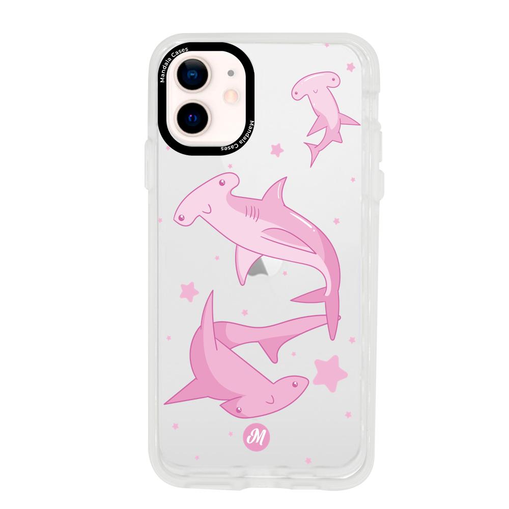 Cases para iphone 12 Mini Tiburon martillo rosa - Mandala Cases