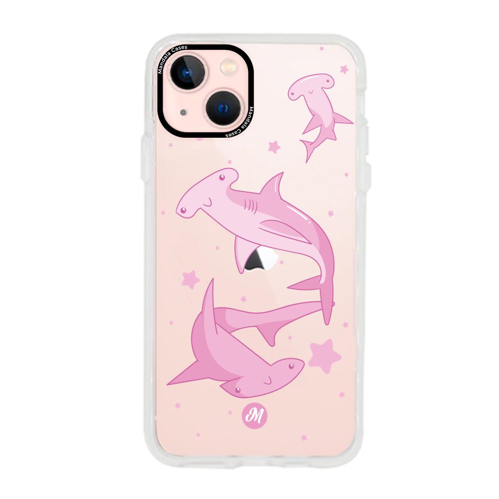 Cases para iphone 13 Mini Tiburon martillo rosa - Mandala Cases