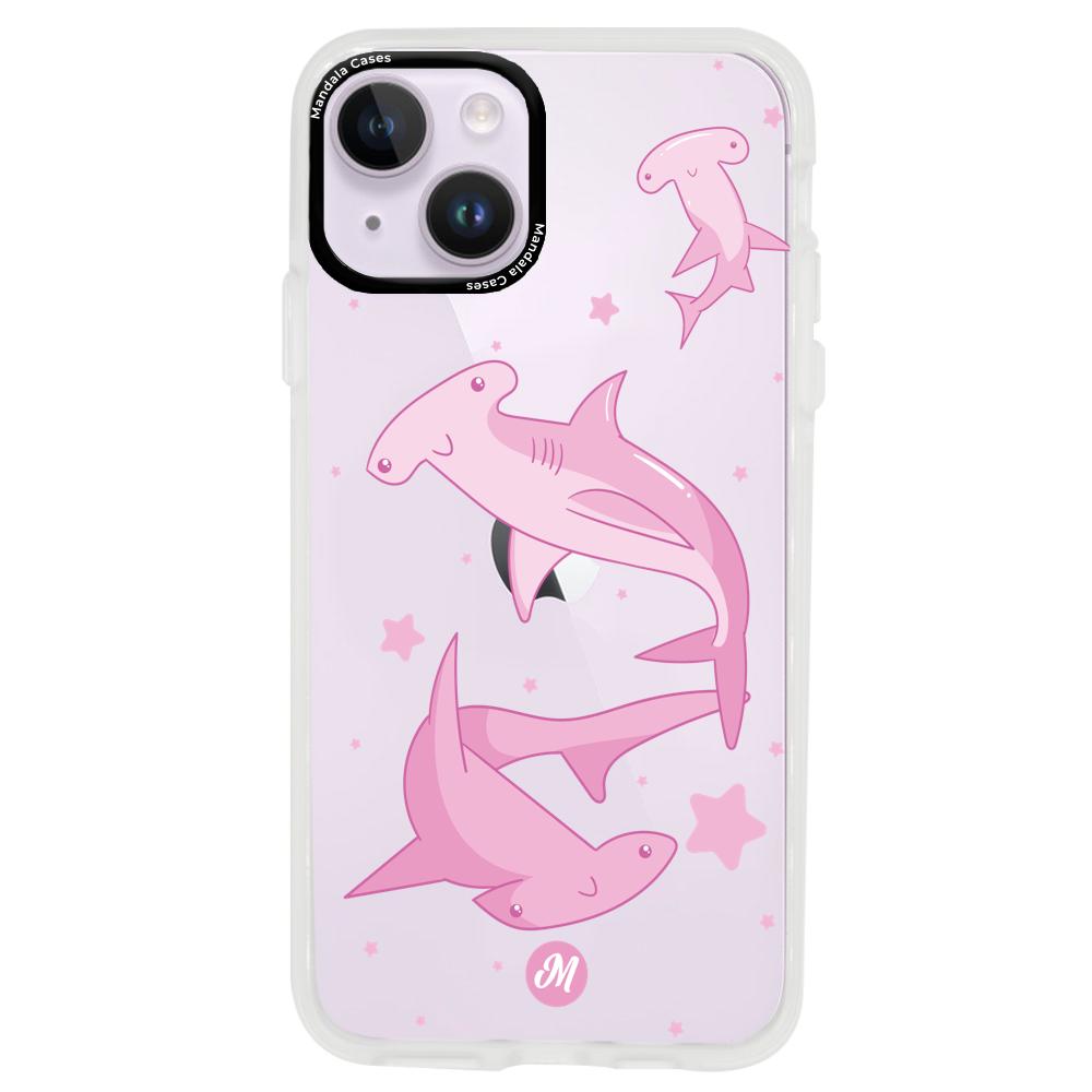 Cases para iphone 14 plus Tiburon martillo rosa - Mandala Cases