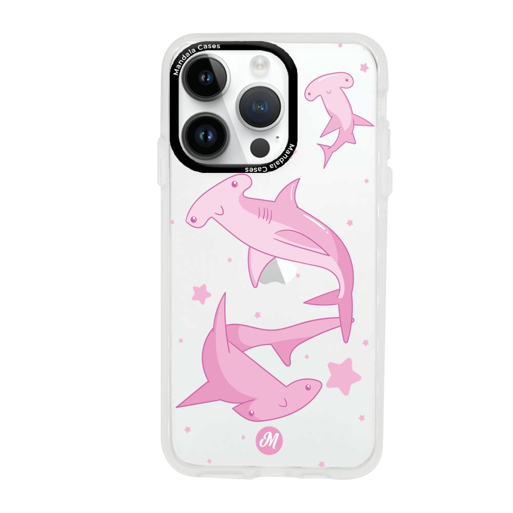 Cases para iphone 14 pro max Tiburon martillo rosa - Mandala Cases