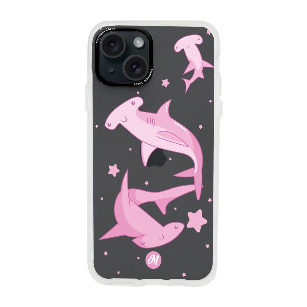 Cases para iphone 15 plus  Tiburon martillo rosa - Mandala Cases