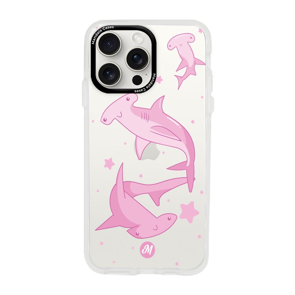 Cases para iphone 15 pro max Tiburon martillo rosa - Mandala Cases