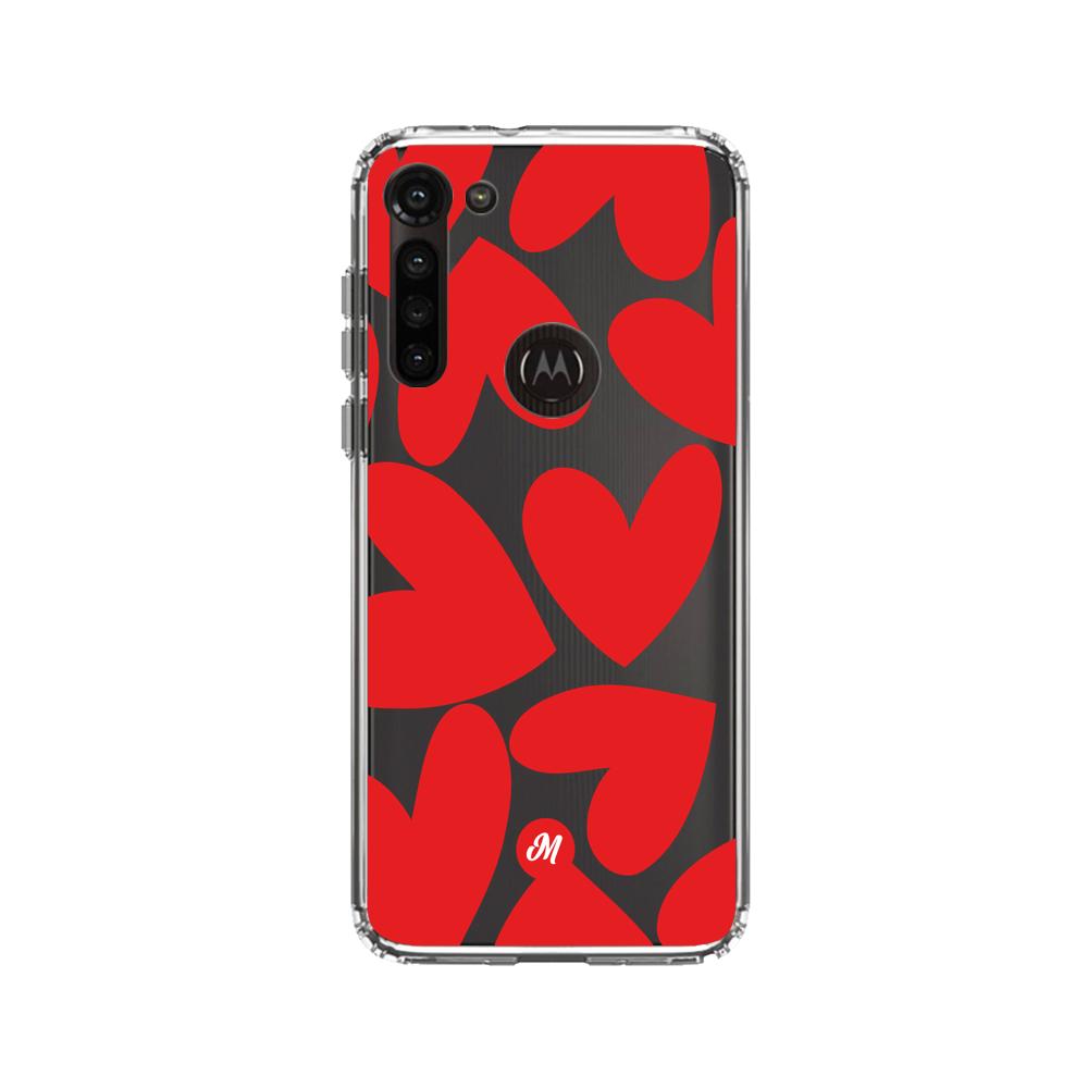 Cases para Motorola G8 power Red heart transparente - Mandala Cases