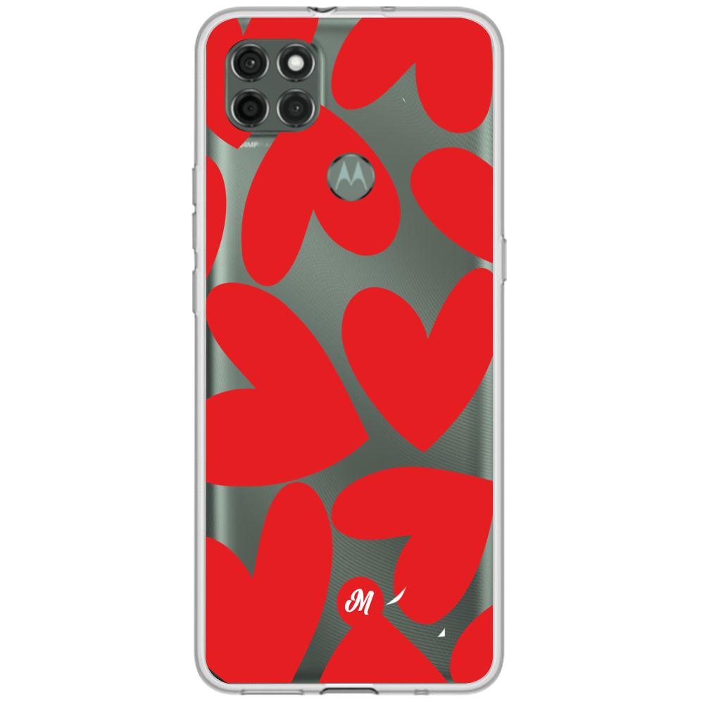 Cases para Motorola G9 power Red heart transparente - Mandala Cases