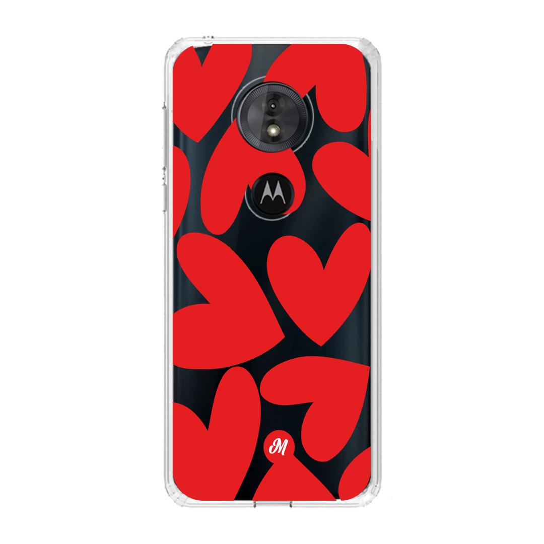 Cases para Motorola G6 play Red heart transparente - Mandala Cases
