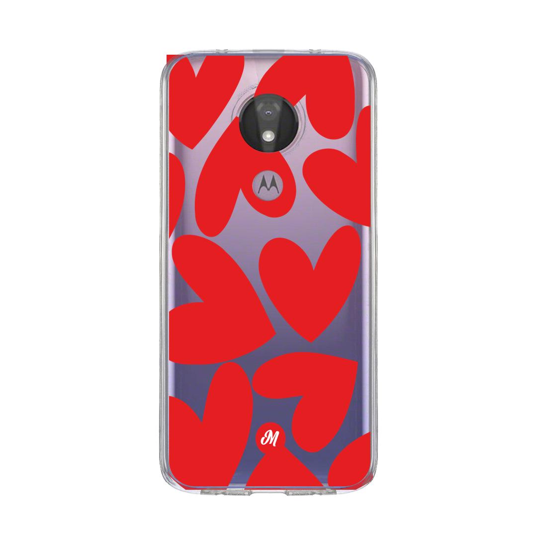 Cases para Motorola G7 power Red heart transparente - Mandala Cases
