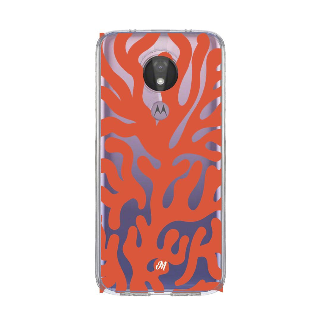 Cases para Motorola G7 power Coral textura - Mandala Cases