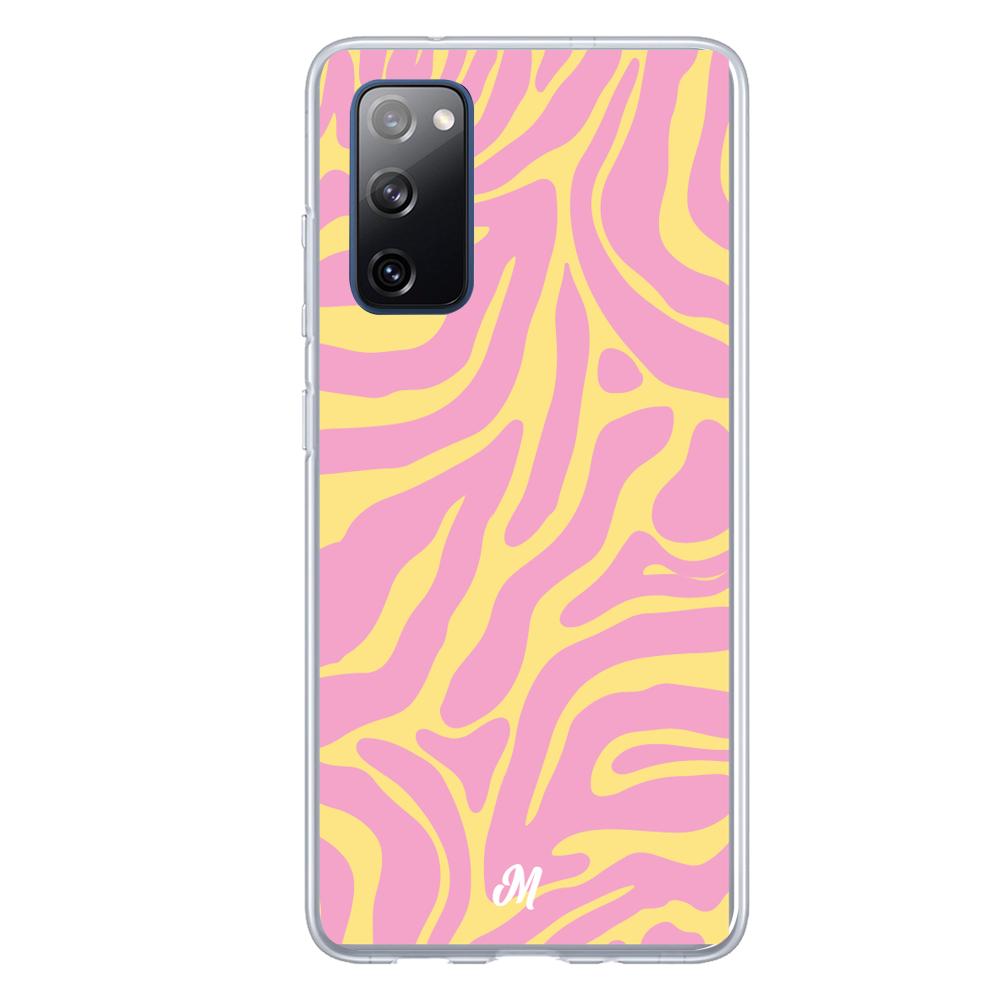 Funda Lineas rosa y amarillo Samsung