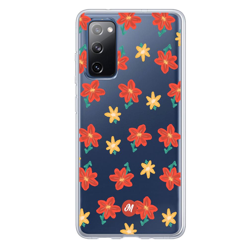 Funda RED FLOWERS Samsung