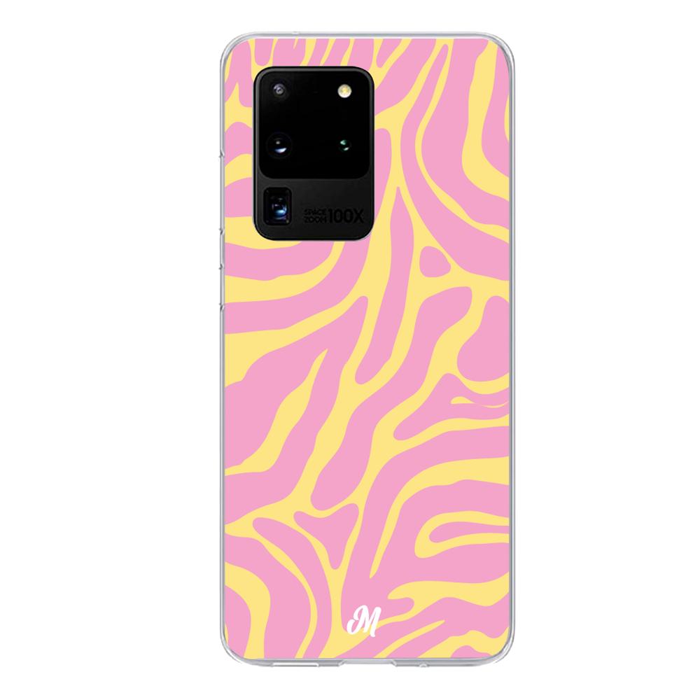 Funda Lineas rosa y amarillo Samsung