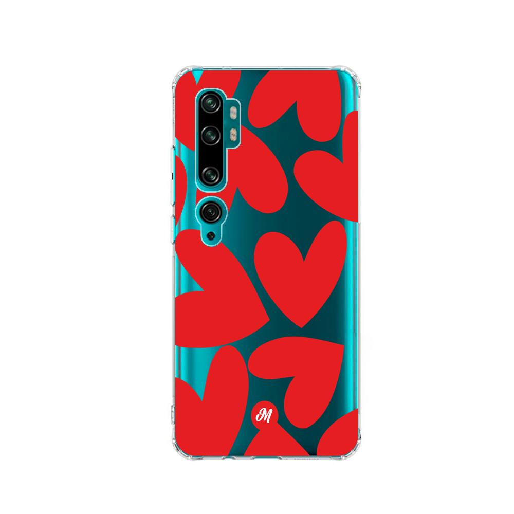 Cases para Xiaomi note 10 pro Red heart transparente - Mandala Cases