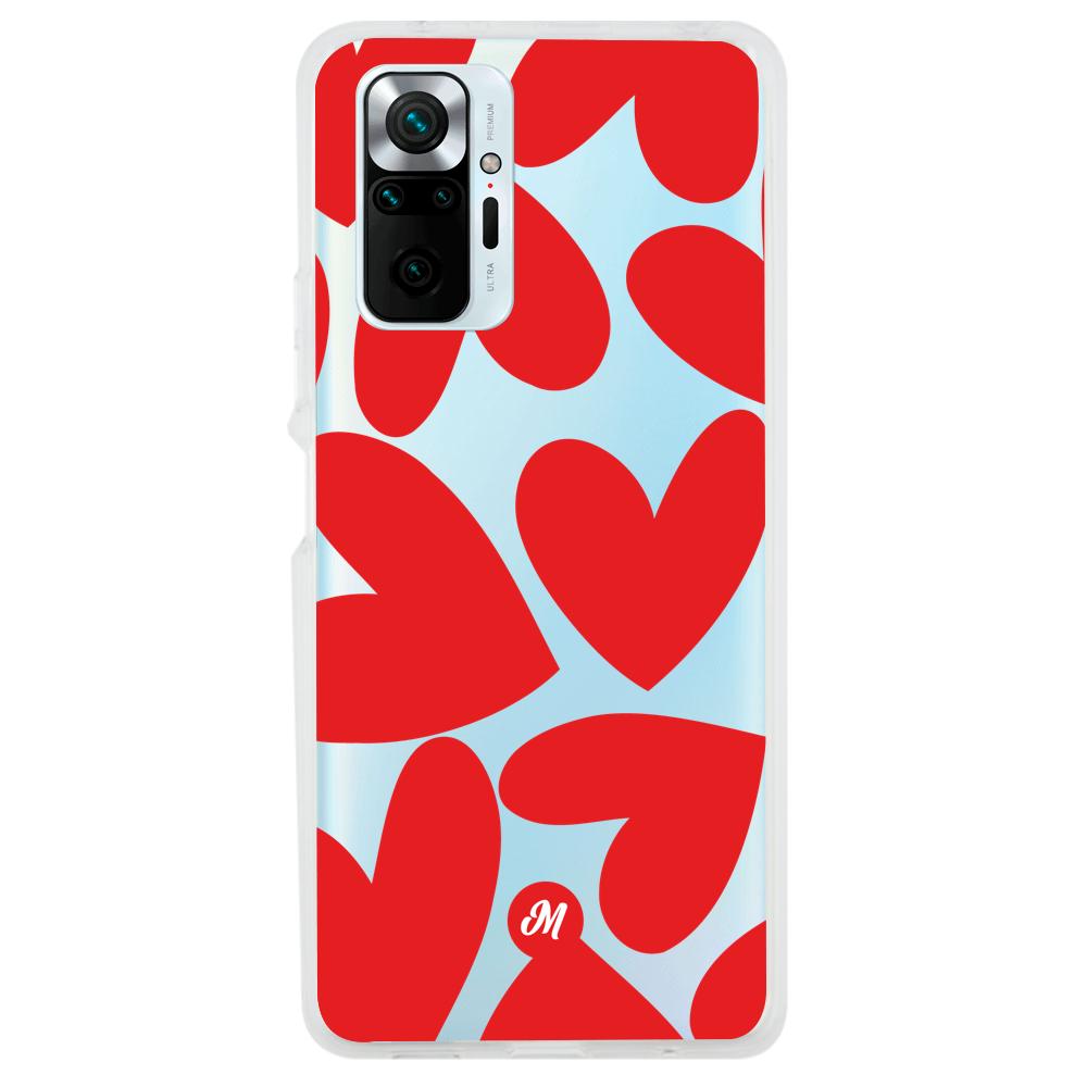 Cases para Xiaomi Redmi note 10 Pro Red heart transparente - Mandala Cases