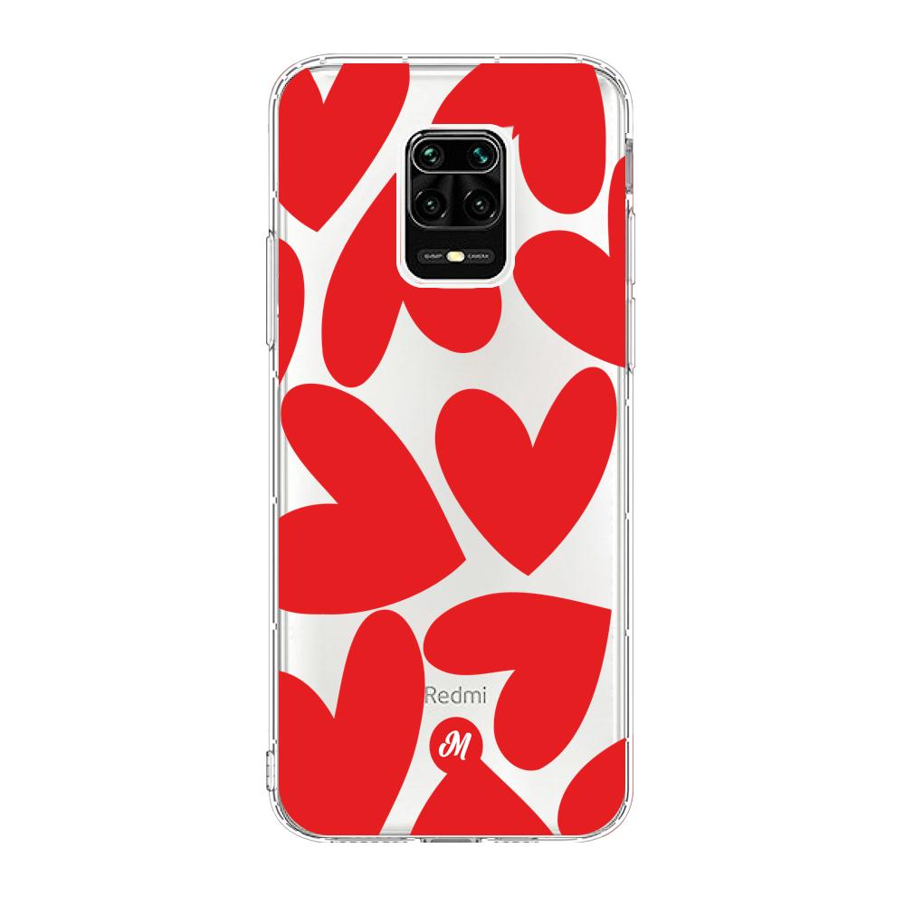 Cases para Xiaomi redmi note 9s Red heart transparente - Mandala Cases