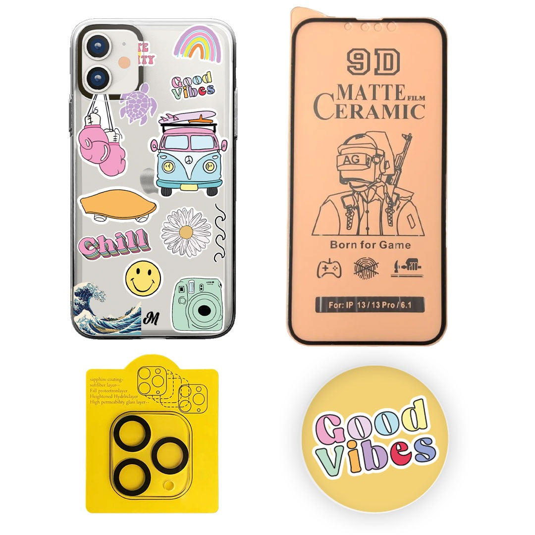 Combo iPhone Funda Stickers - Mandala Cases