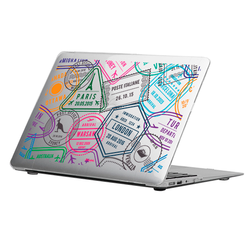 Passport Stamps MacBook Case - Mandala Cases