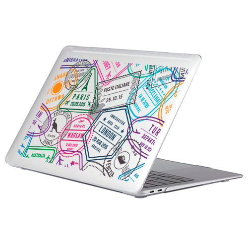 Passport Stamps MacBook Case - Mandala Cases