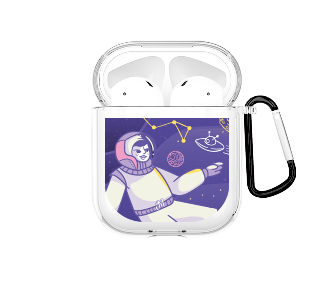 astronauta morado Airpods case - Mandala Cases 