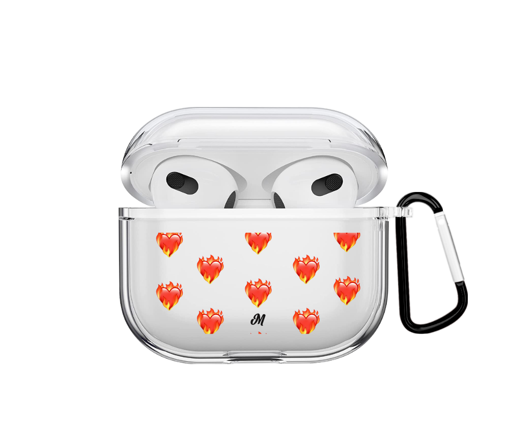 Corazón en llamas Airpods case - Mandala Cases