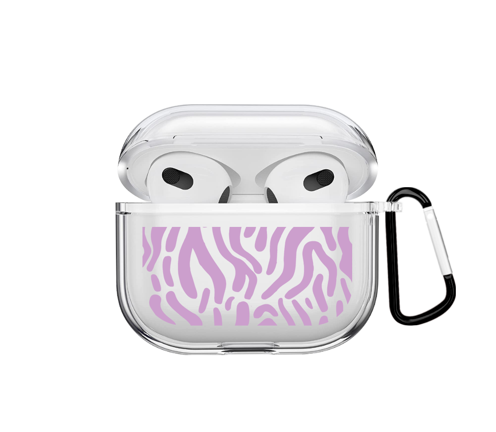 Purple Lines Print Airpods case - Mandala Cases