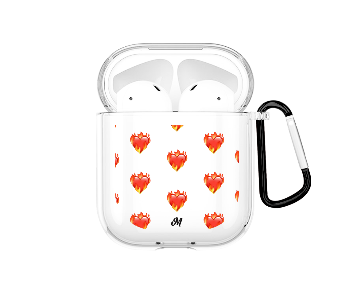 Corazón en llamas Airpods case - Mandala Cases