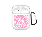 Clear Pink Lines Print Airpods case - Mandala Cases