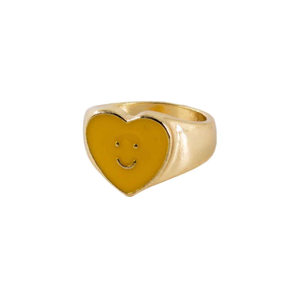 METAL YELLOW HEART RING - Mandala Cases