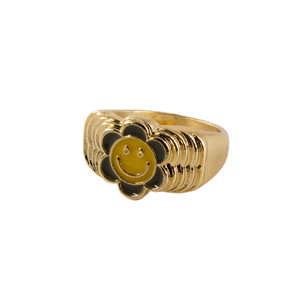 METAL YELLOW FLOWER RING - Mandala Cases