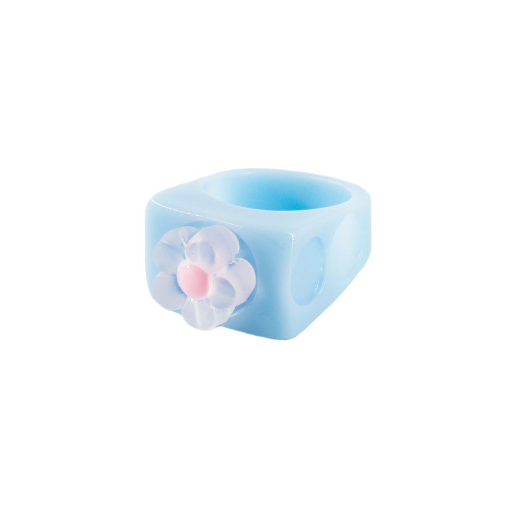 BLUE FLOWER RING - Mandala Cases