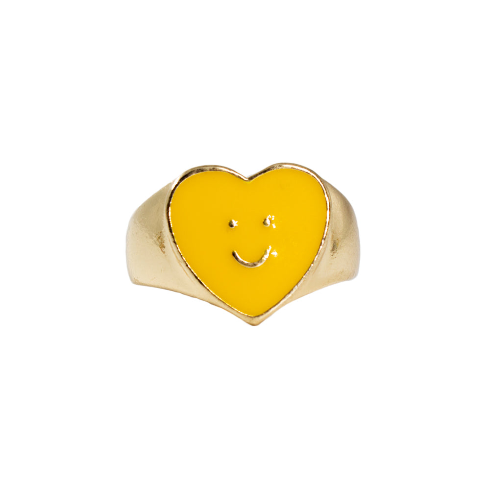 METAL YELLOW HEART RING - Mandala Cases