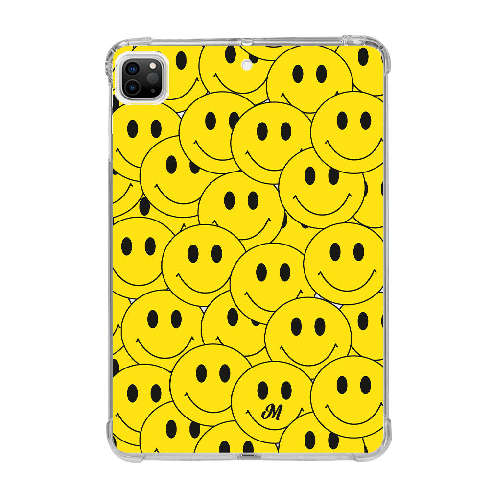 Yellow Happy Faces iPad Case - Mandala Cases
