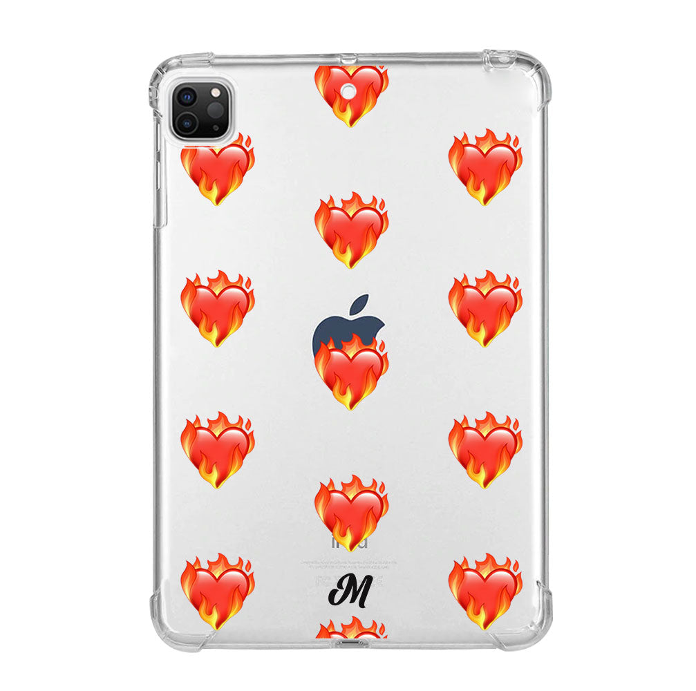 Corazón en llamas iPad Case - Mandala Cases