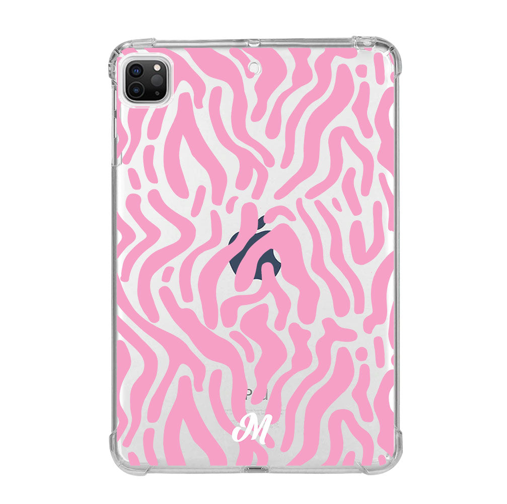 Clear Pink Lines Print iPad Case - Mandala Cases