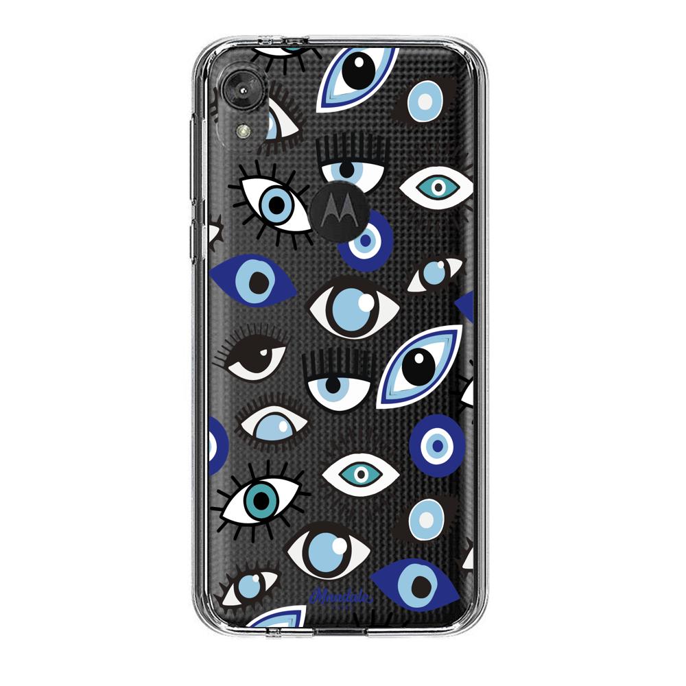 Case para Motorola E6 play Funda Funda Ojos Azules y Blancos - Mandala Cases