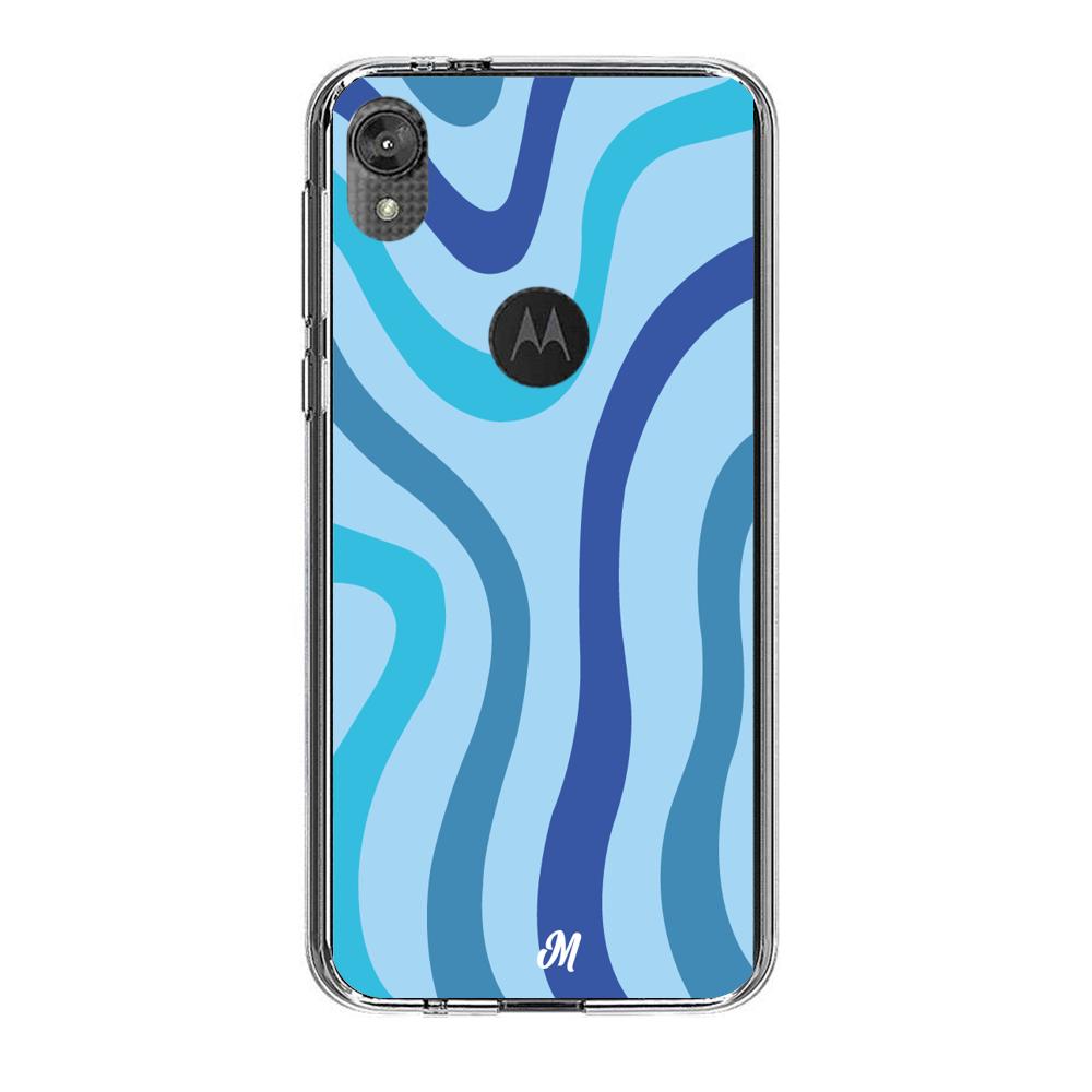 Case para Motorola E6 play Líneas Azules - Mandala Cases