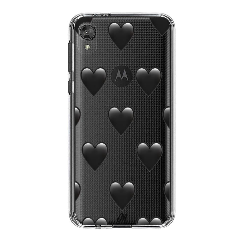 Case para Motorola E6 play de Corazón Negro - Mandala Cases