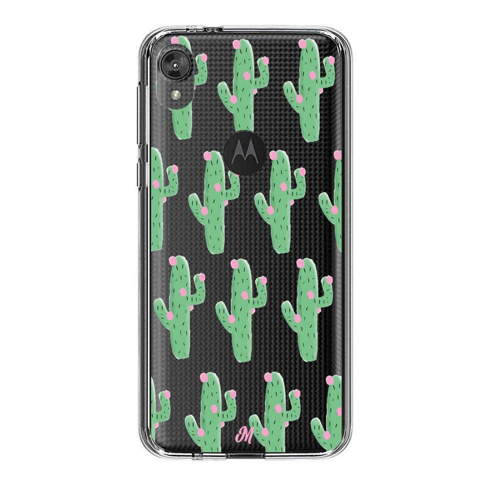 Case para Motorola E6 play Cactus Con Flor Rosa  - Mandala Cases