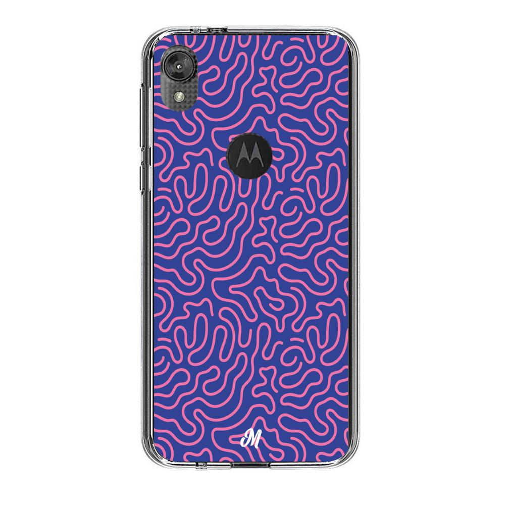 Case para Motorola E6 play Pink crazy lines - Mandala Cases