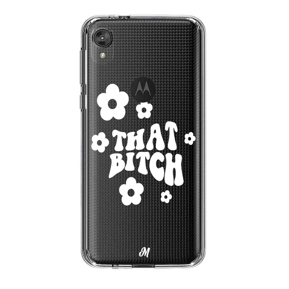 Case para Motorola E6 play That bitch blanco - Mandala Cases