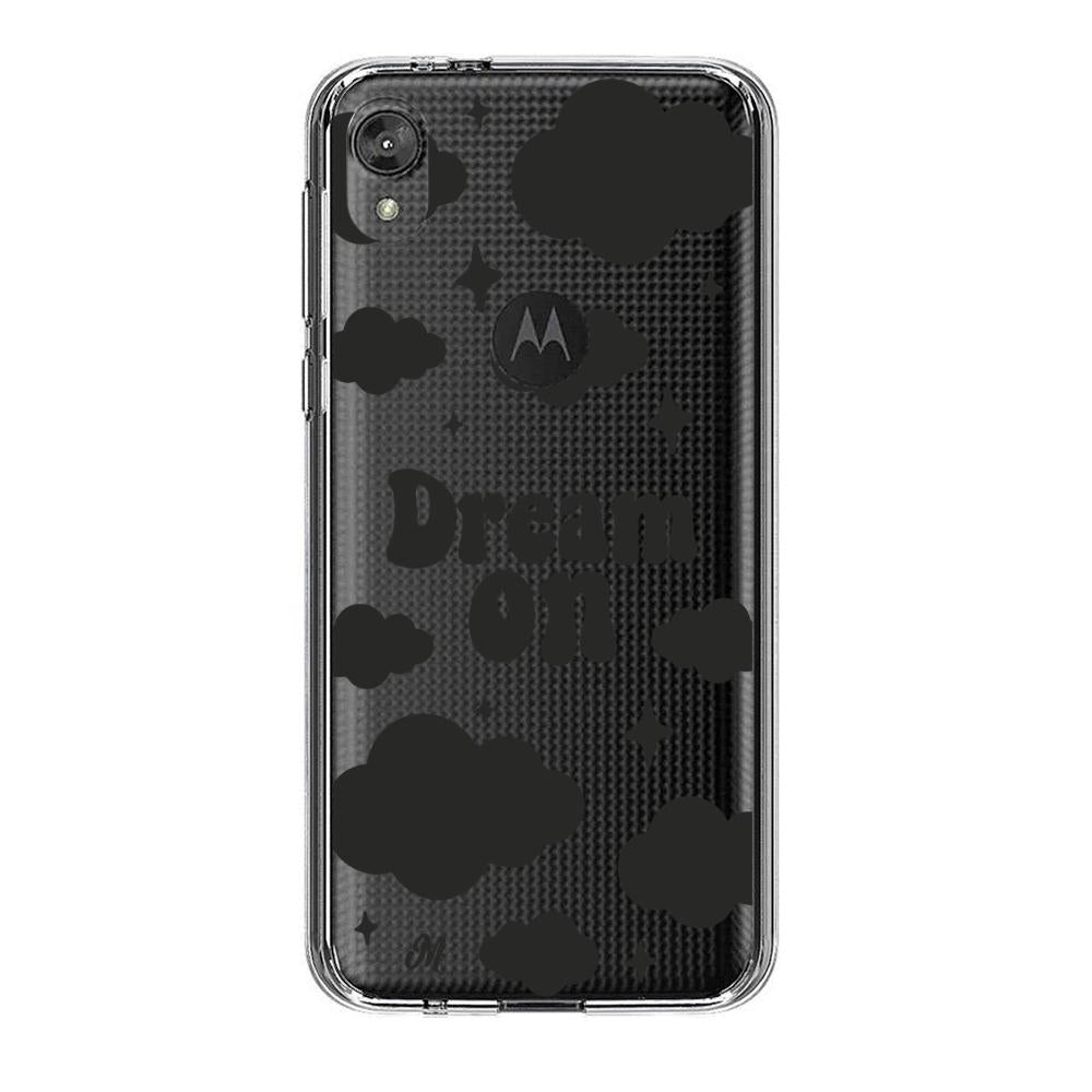 Case para Motorola E6 play Dream on negro - Mandala Cases